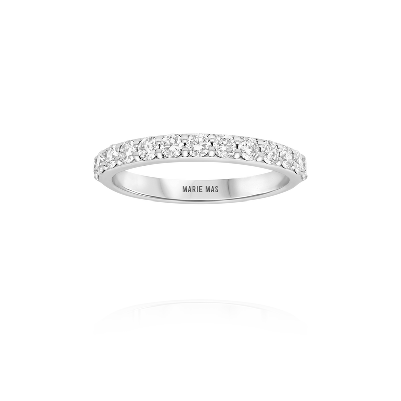 Paved I ring | White Gold