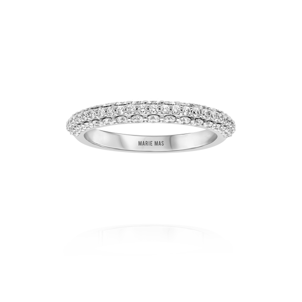 Paved dome I Ring | Or Blanc