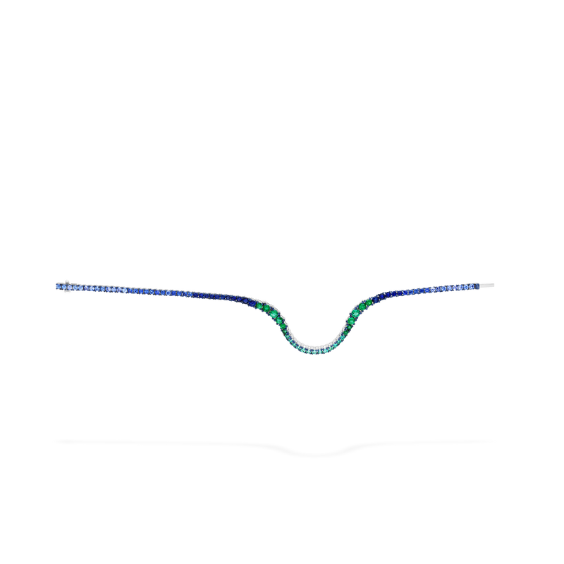 Radiant Bracelet | Full pavé emerald and sapphire