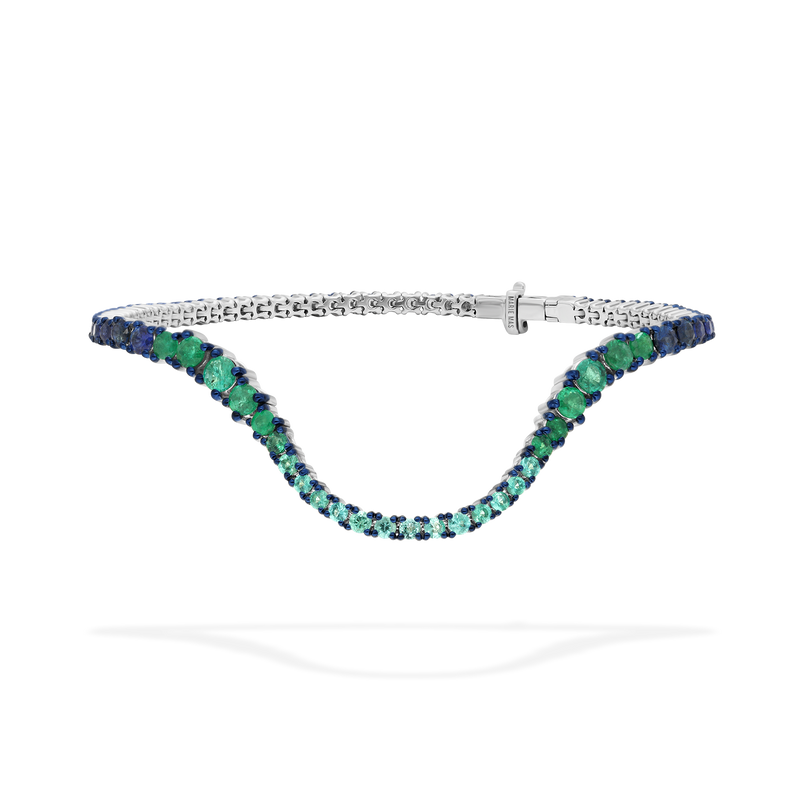 Radiant Bracelet | Full pavé emerald and sapphire
