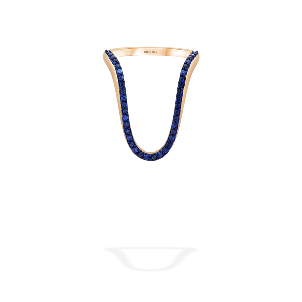 Radiant Ring  | Half pavé, rose gold & sapphires