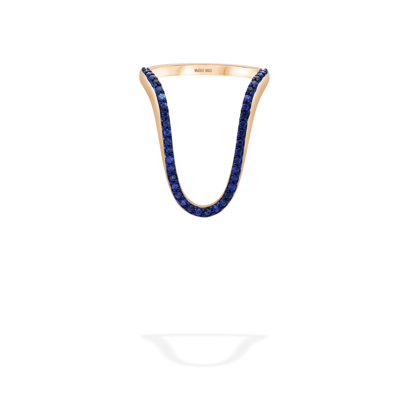 Radiant Ring  | Half pavé, rose gold & sapphires