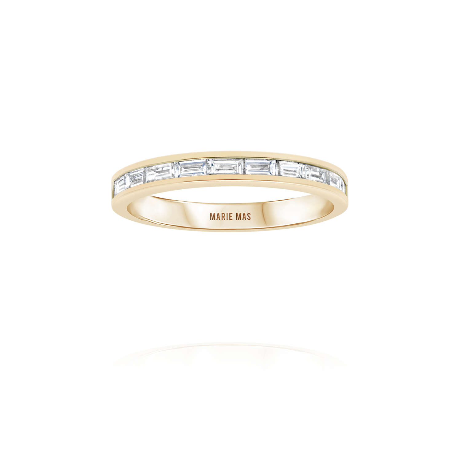 Starlight U ring & Startlight Flat I ring | yellow gold & diamonds