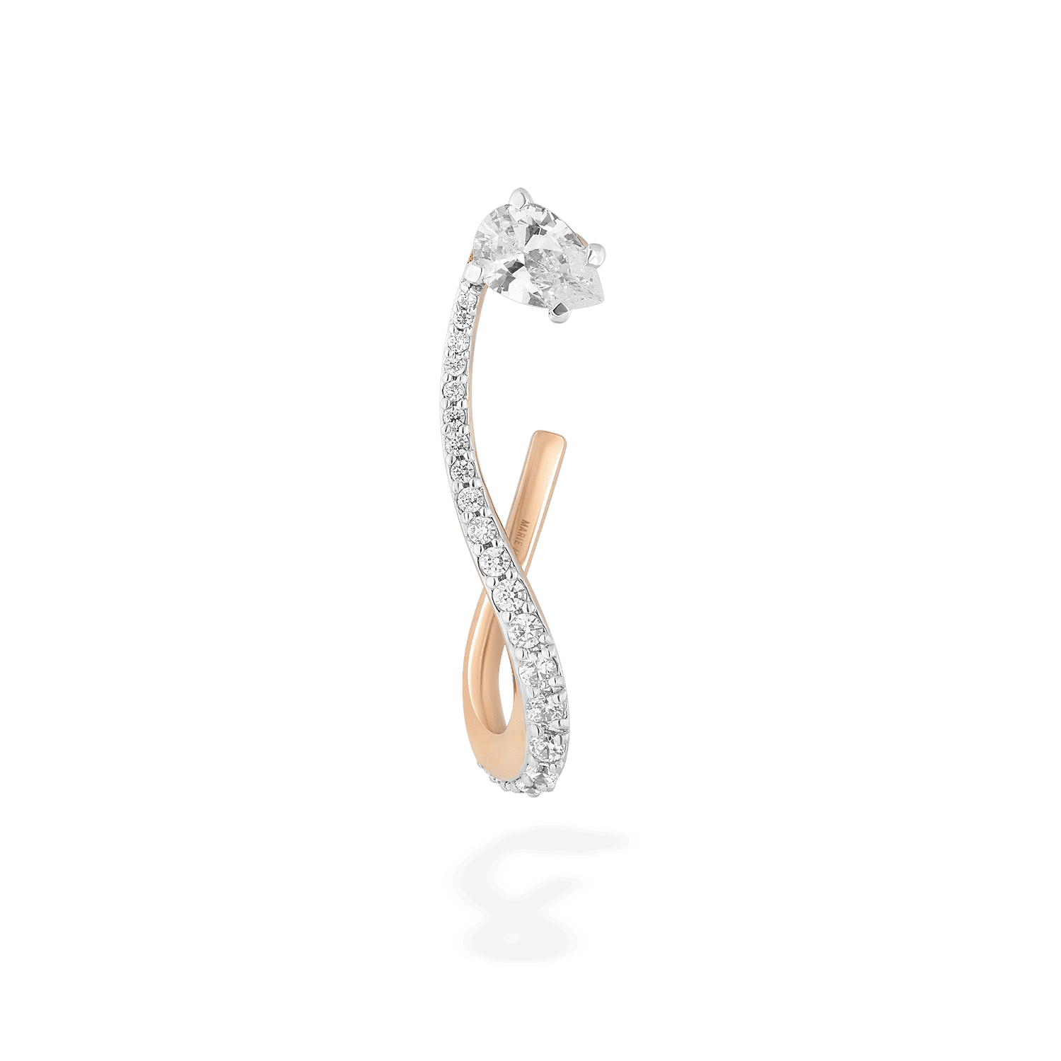 Single Nova Ear Jewel | Pear Diamond & Diamonds