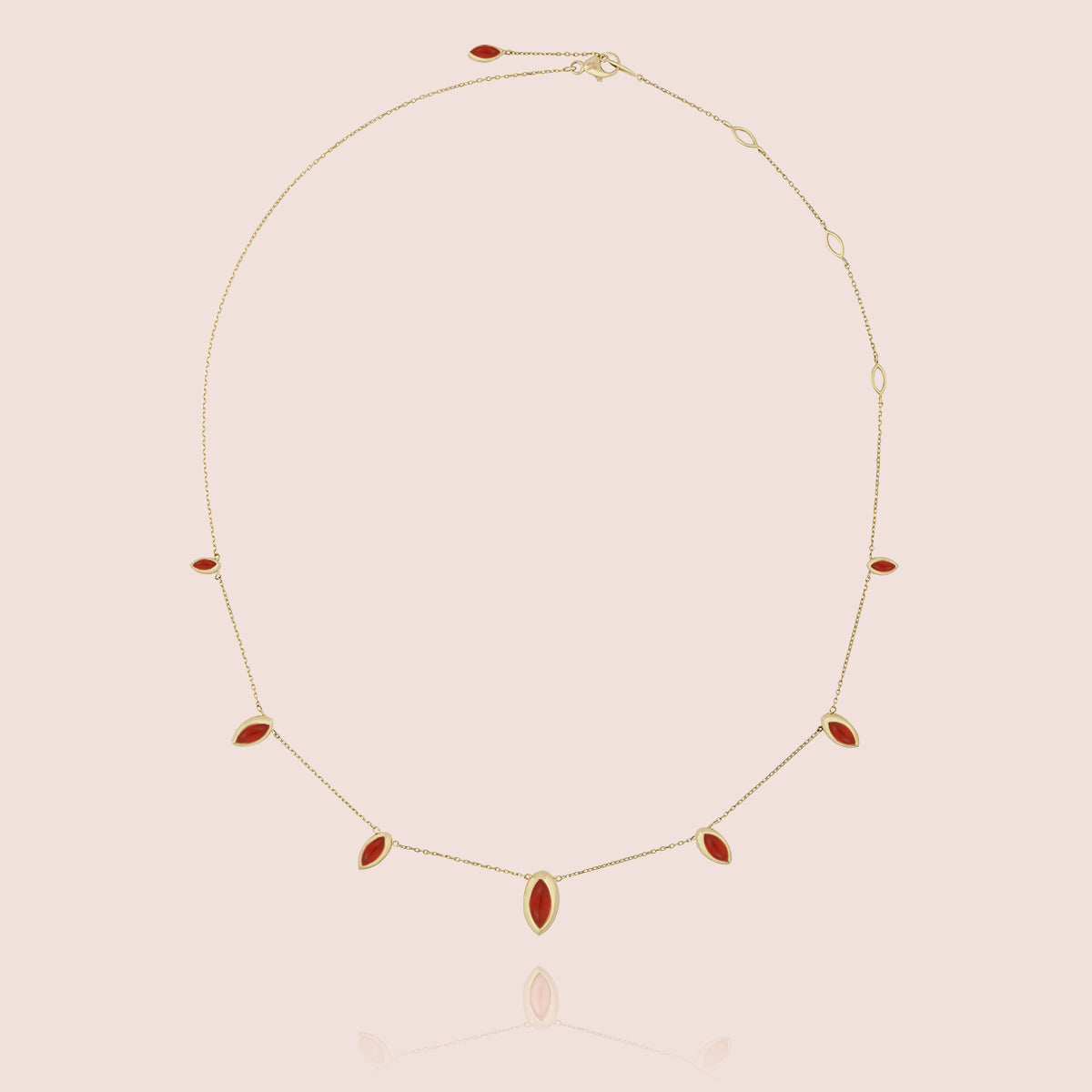 Carnelian Swinging Chain Necklace