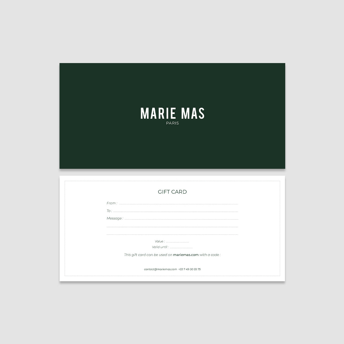 MARIE MAS Gift card