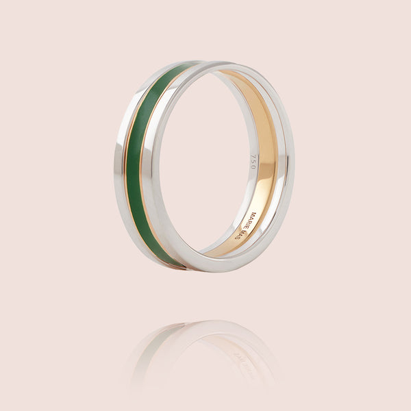 We Ring | White Gold Green Lacquer