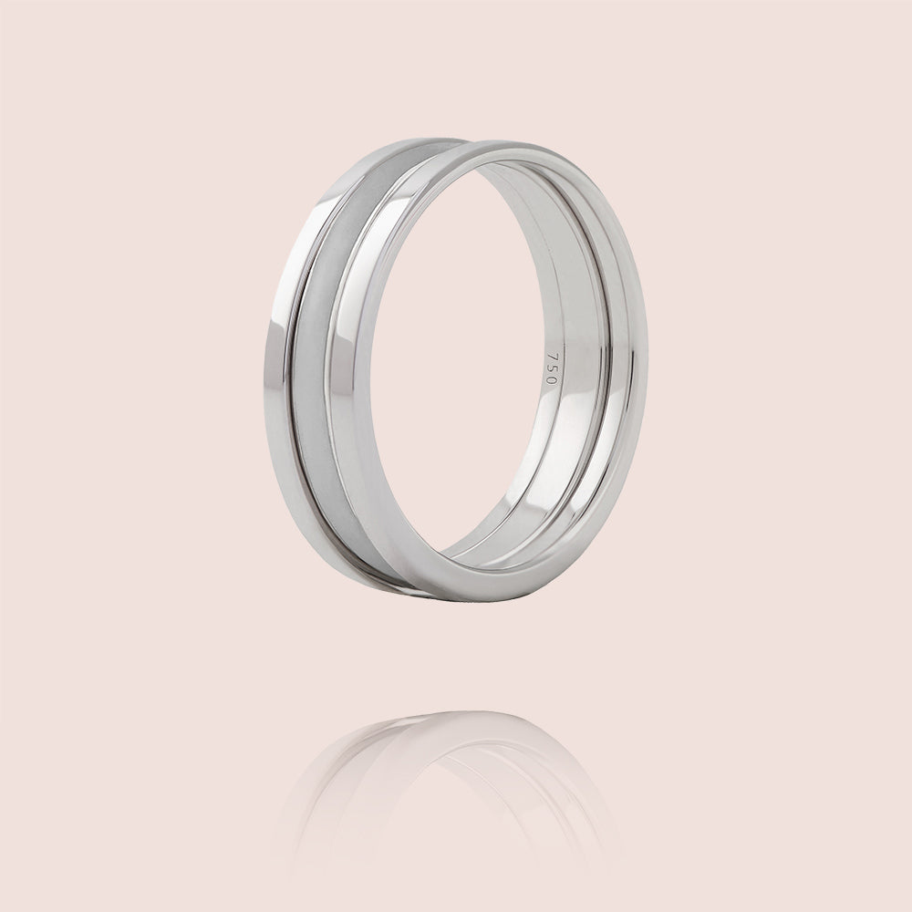 We Ring | Or Blanc Laque Grise