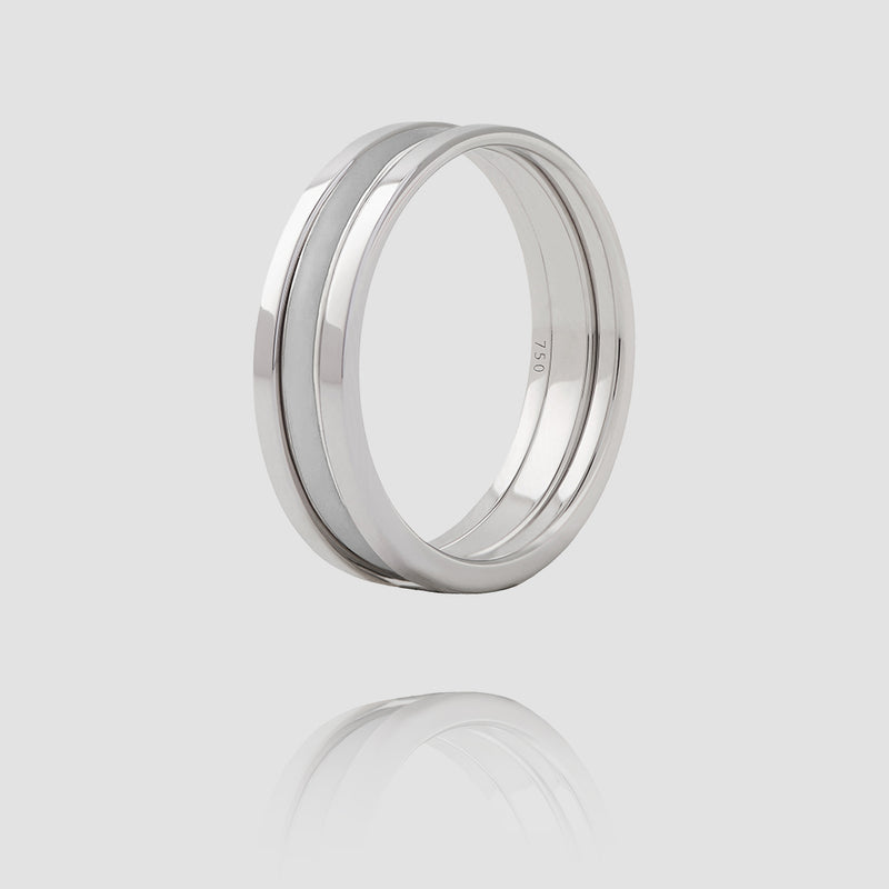 We Ring | Or Blanc Laque Grise