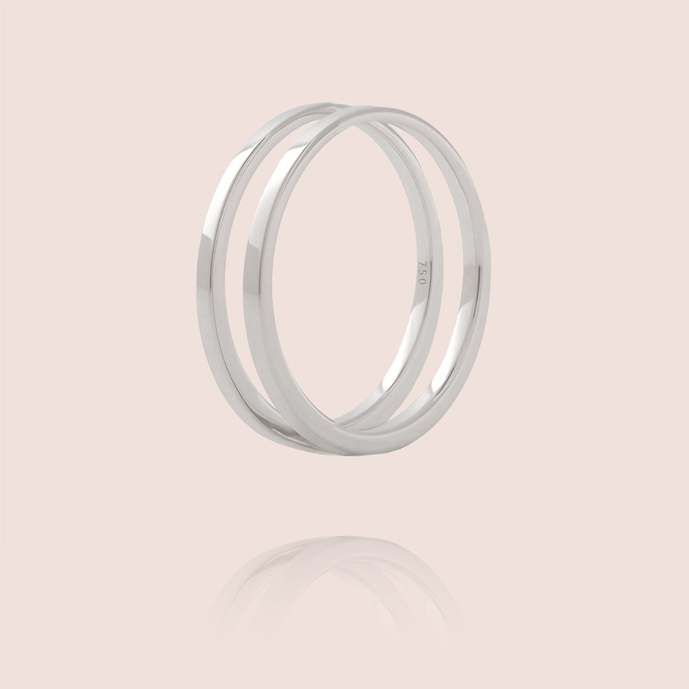 Women's wedding ring 18k white gold | U Ring