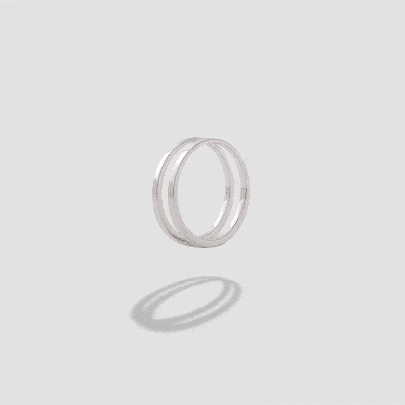 We Ring | Or Blanc Laque Grise