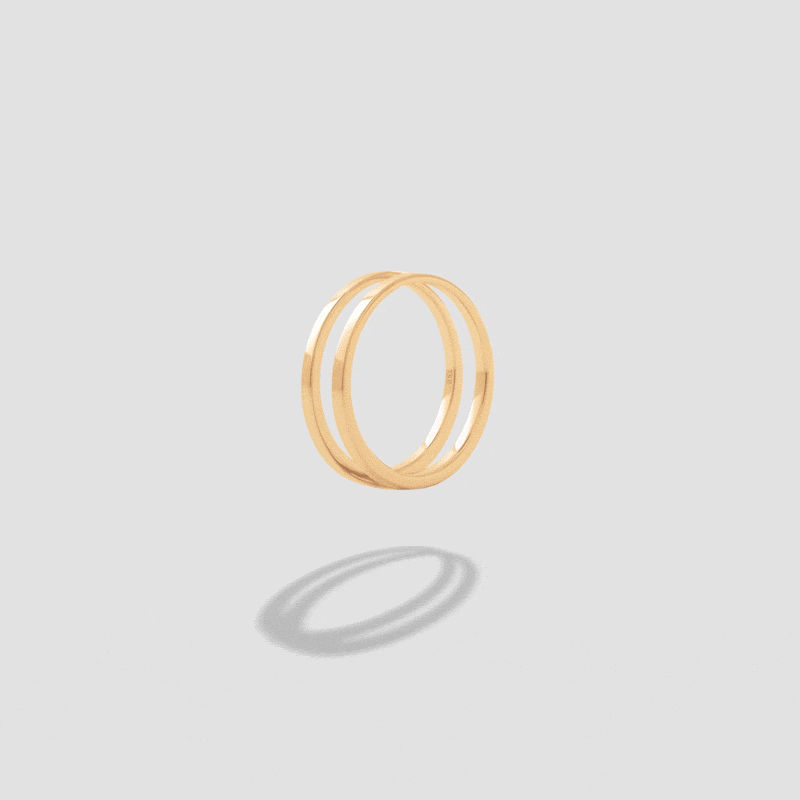 We Ring | Yellow Gold Gray Lacquer